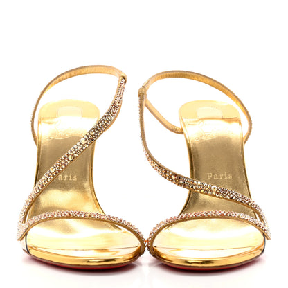 Christian Louboutin Crystal Strass Rosalie 100 Sandals 41 Cry Aurum Gold 2 of 10