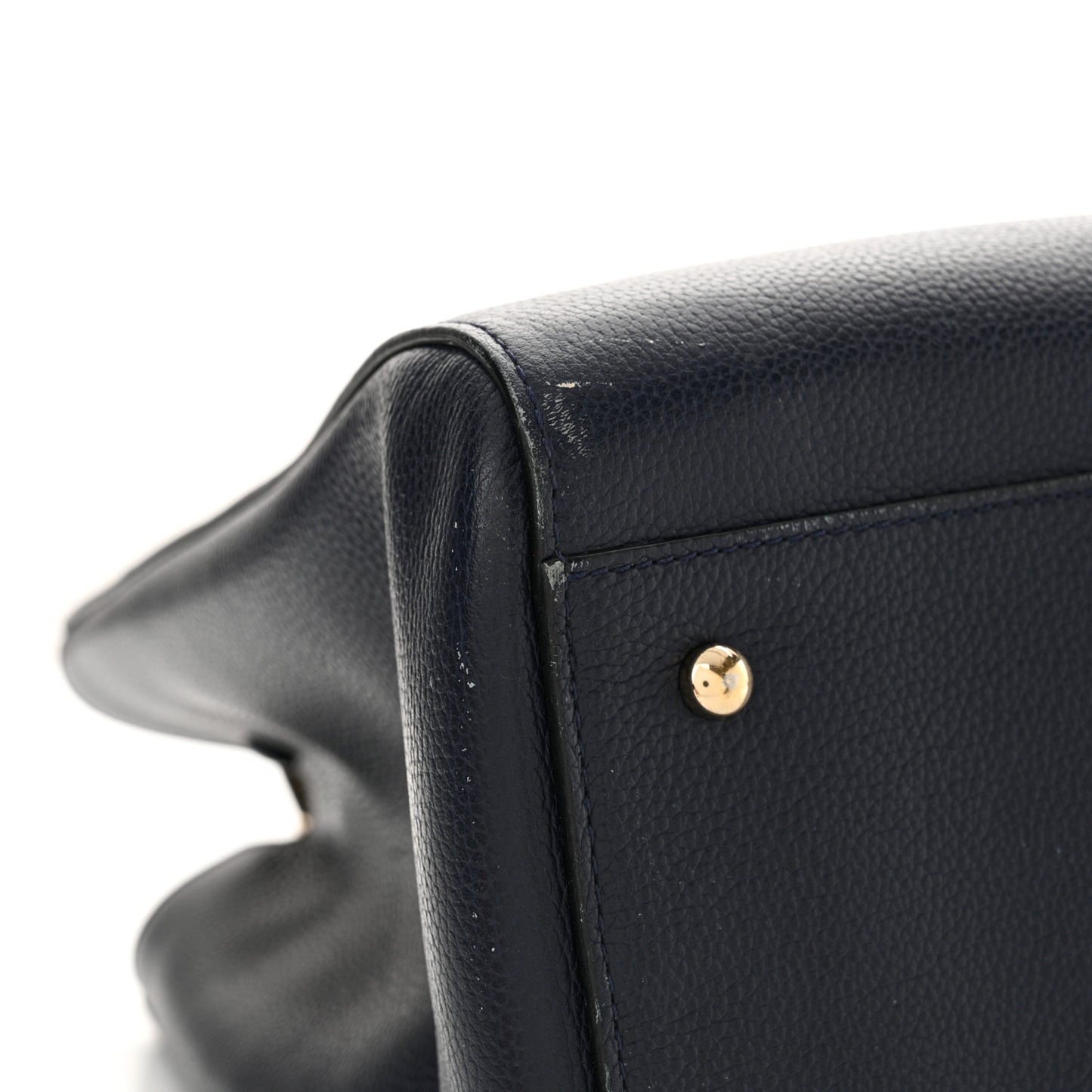 Grained Calfskin Medium Neo Executive Shopper Tote Dark Blue