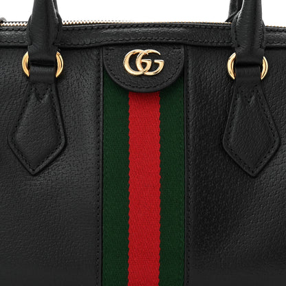 Gucci Textured Dollar Calfskin Web Medium Ophidia Boston Black 8 of 11