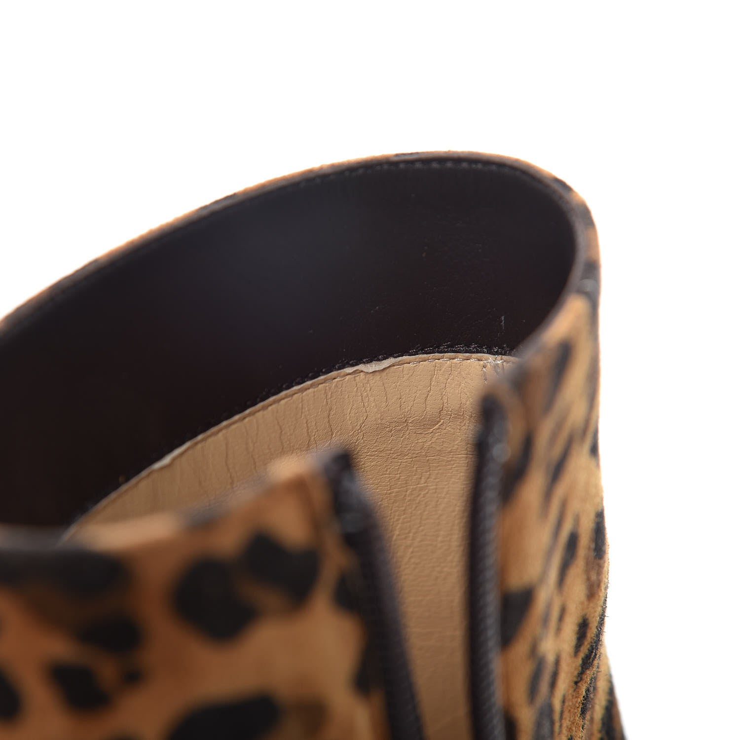 Christian Louboutin Veau Velours Leopard Print Eloise Booty 85 Ankle Boots 37.5 Caramel 10 of 12