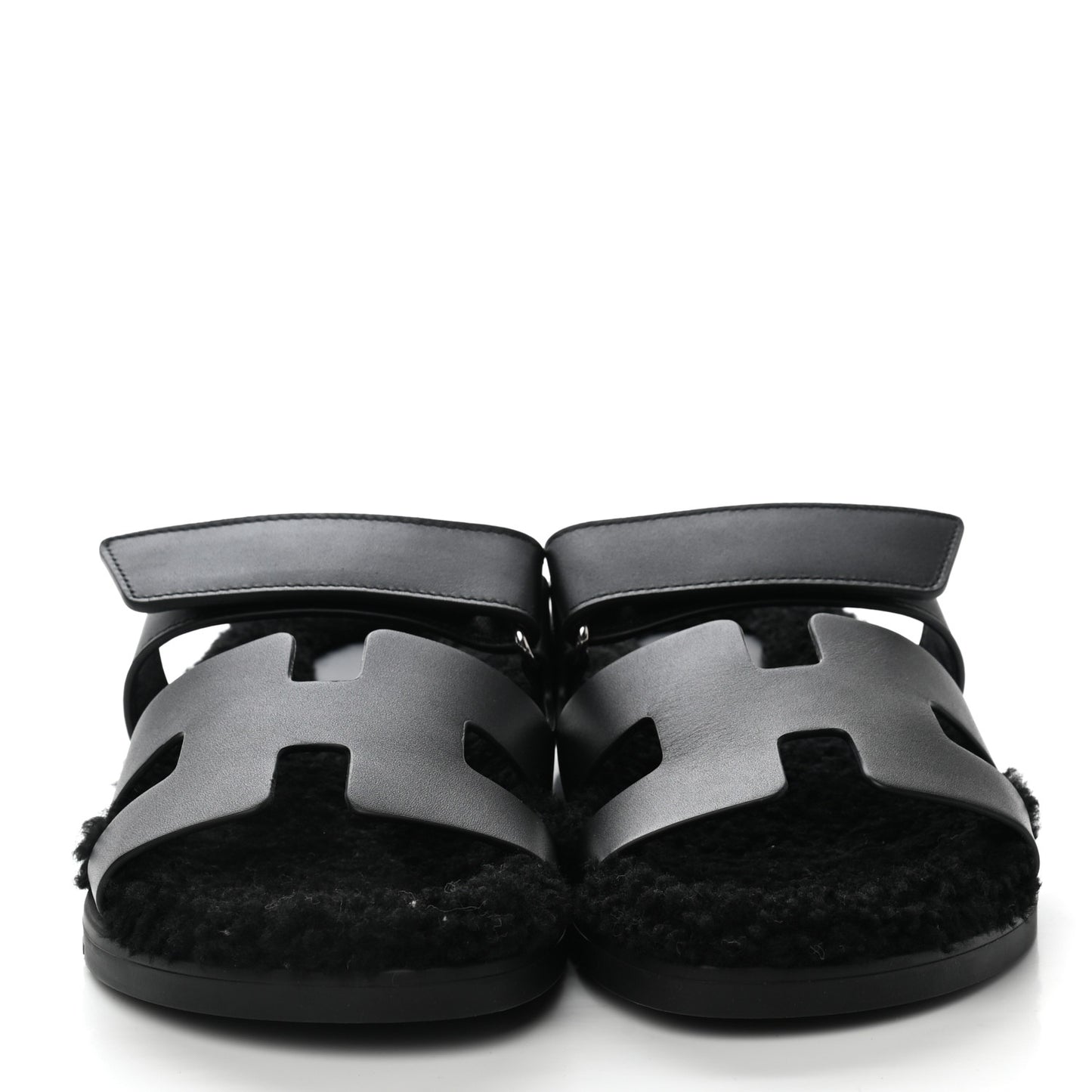Calfskin Woolskin Womens Chypre Sandals 39.5 Black