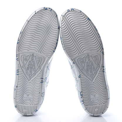 Gucci Miro Rubber Wax GucciGhost Print Mens New Ace Sneakers 10.5 Silver 5 of 8