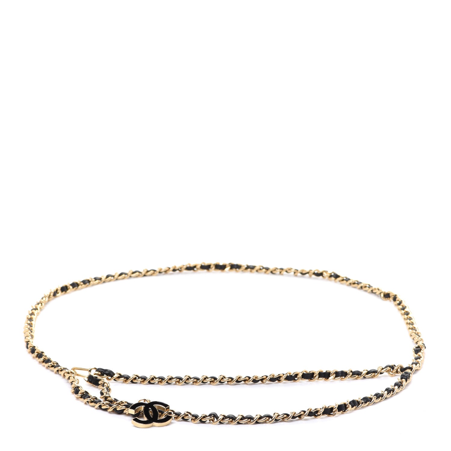 Chanel Lambskin Enamel CC Chain Belt Black Gold 1 of 5