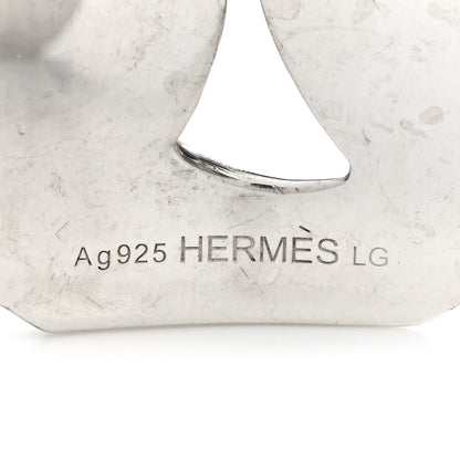 Hermes Sterling Silver Capture Link Cuff Bracelet LG 3 of 3