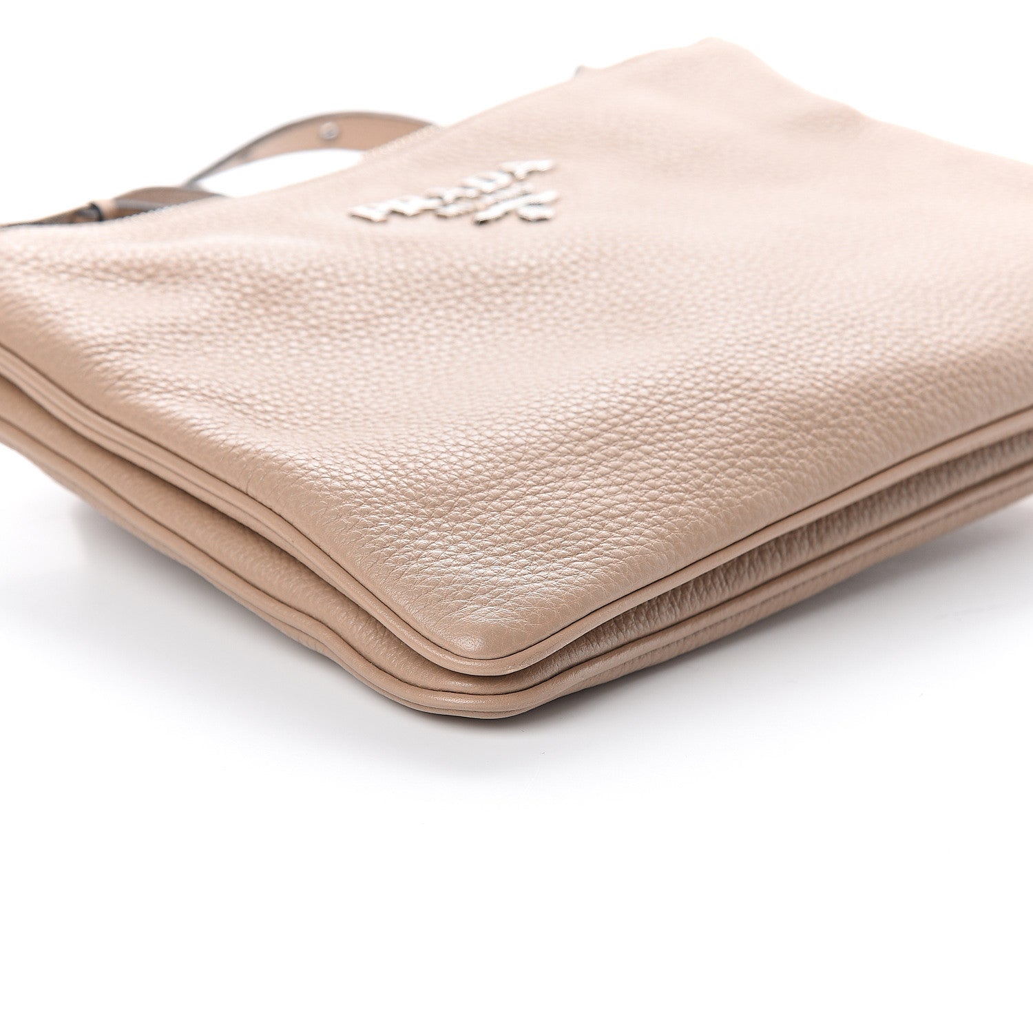Prada Vitello Daino Double Zip Crossbody Bag Cammeo 8 of 9