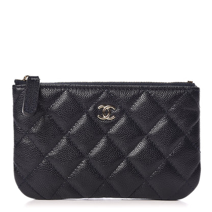 Chanel Caviar Quilted Small Cosmetic Case Navy 1 of 8