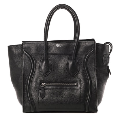 Celine Drummed Calfskin Micro Luggage Black 1 of 17
