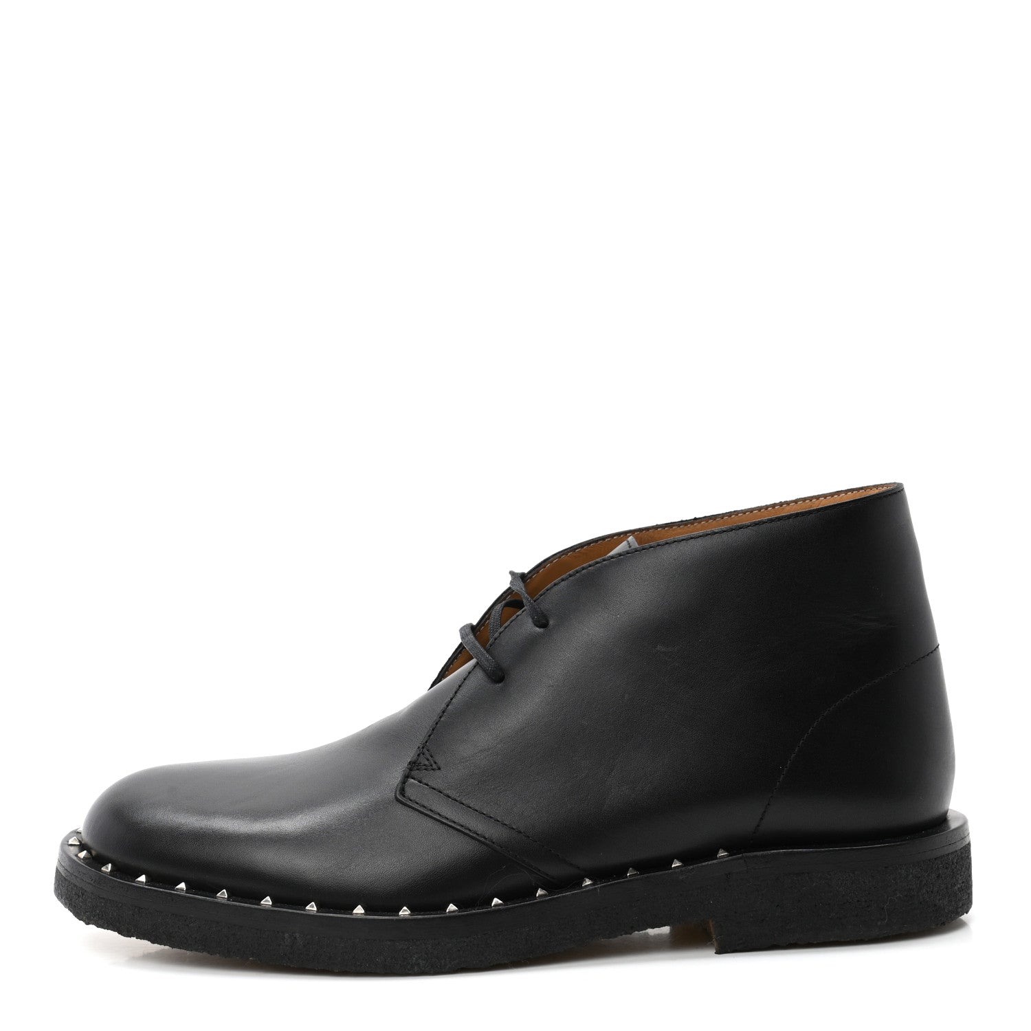 Valentino Garavani Calfskin Rockstud Mens Desert Ankle Boots 40 Black 1 of 8
