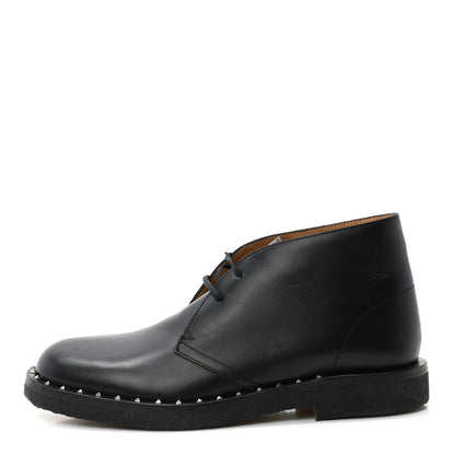 Valentino Garavani Calfskin Rockstud Mens Desert Ankle Boots 40 Black 1 of 8