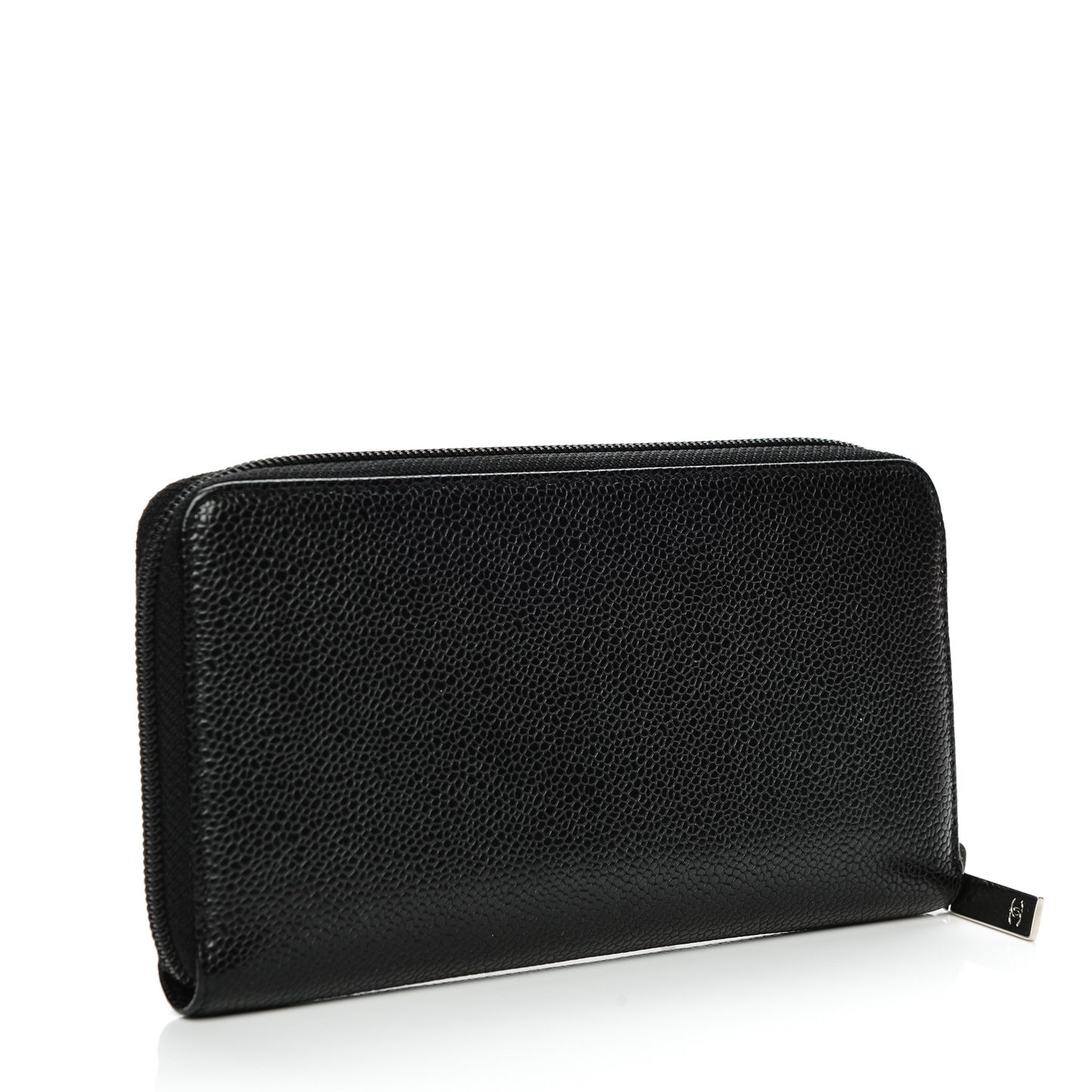 Caviar Large Timeless CC Zip Around Wallet Black