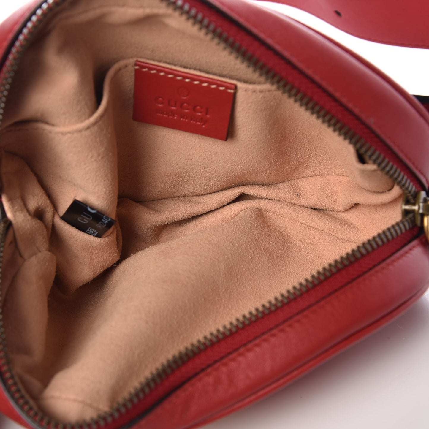 Calfskin Matelasse GG Marmont Belt Bag 85 34 Hibiscus Red