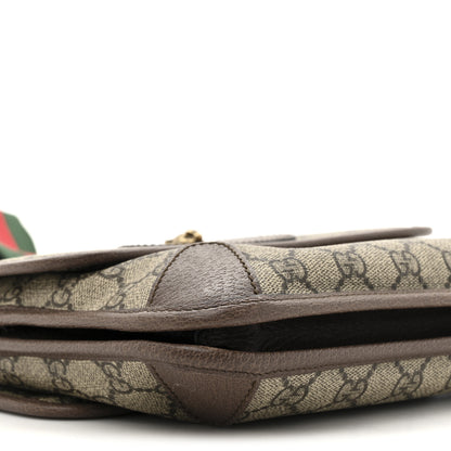 Gucci GG Supreme Monogram Web Small Neo Vintage Double Flap Messenger Bag Beige New Acero 23 of 25