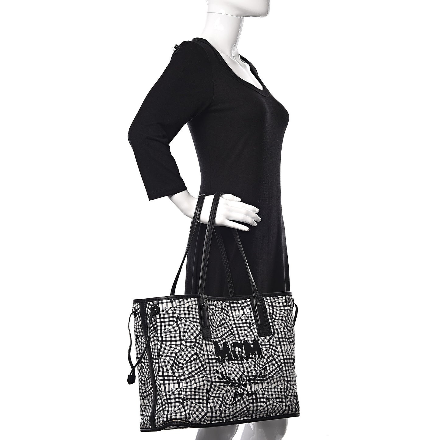 Visetos Medium Liz Reversible Shopper Tote Black