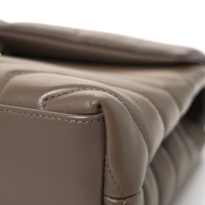 Saint Laurent Calfskin Y Quilted Monogram Small Loulou Chain Satchel Dark Beige 14 of 15