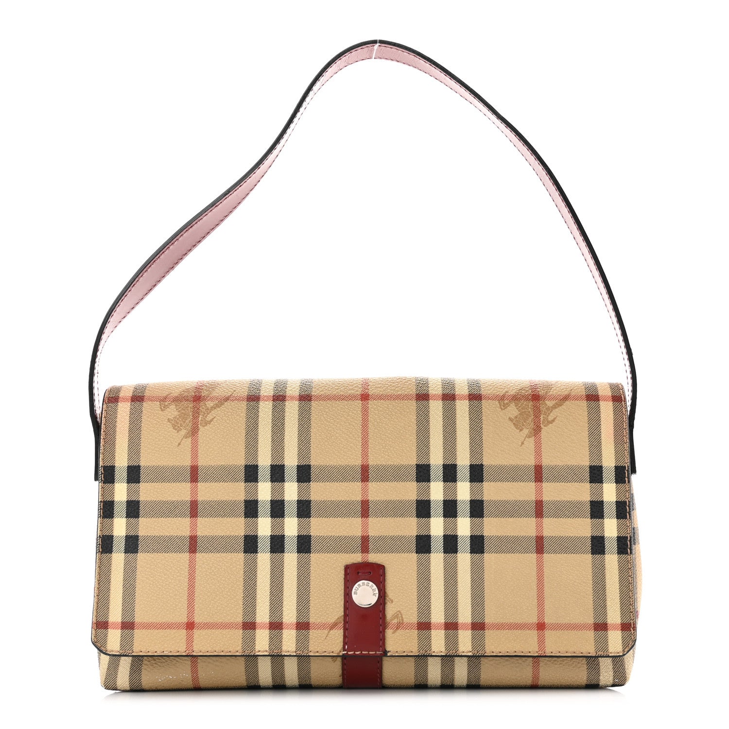 Burberry Haymarket Check Shoulder Bag Military Red 1 of 10