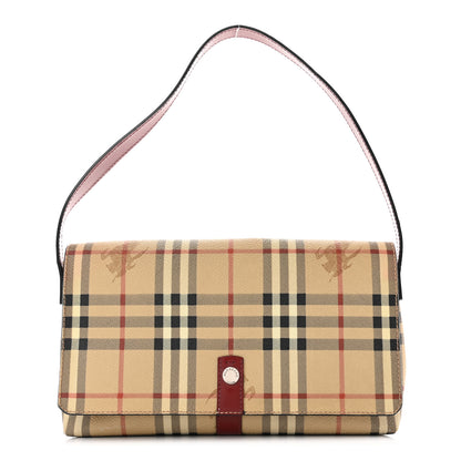 Burberry Haymarket Check Shoulder Bag Military Red 1 of 10