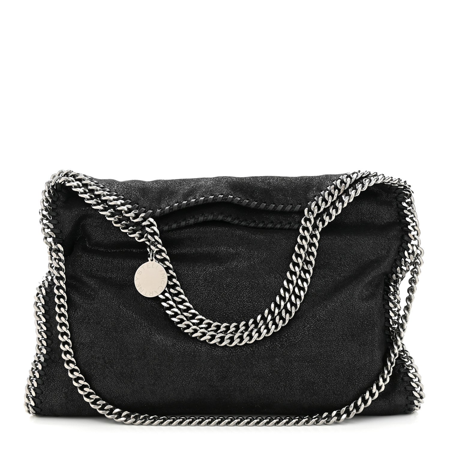 Stella McCartney Metallic Shaggy Deer Falabella Fold Over Tote Black 1 of 11