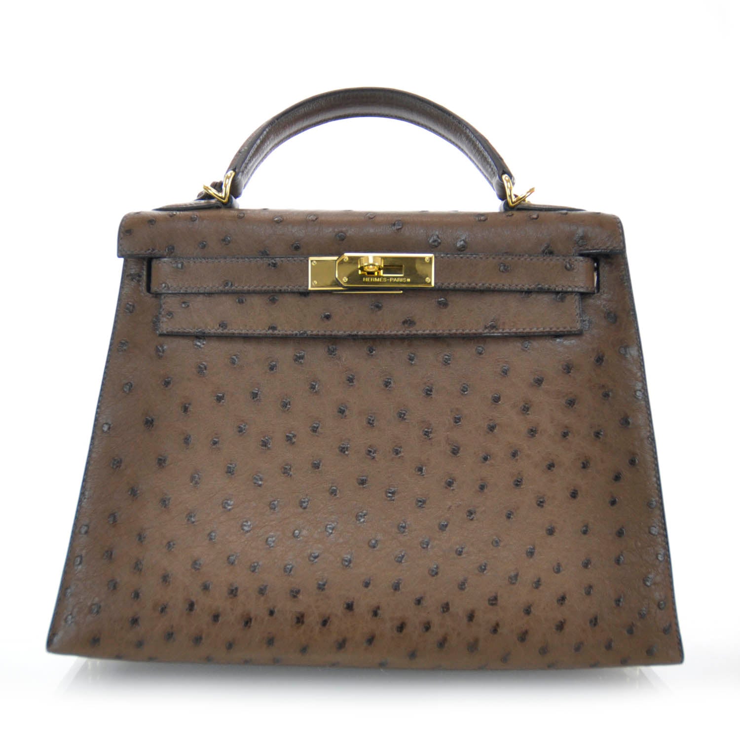 Hermes Ostrich Kelly 28 Chocolate 1 of 9