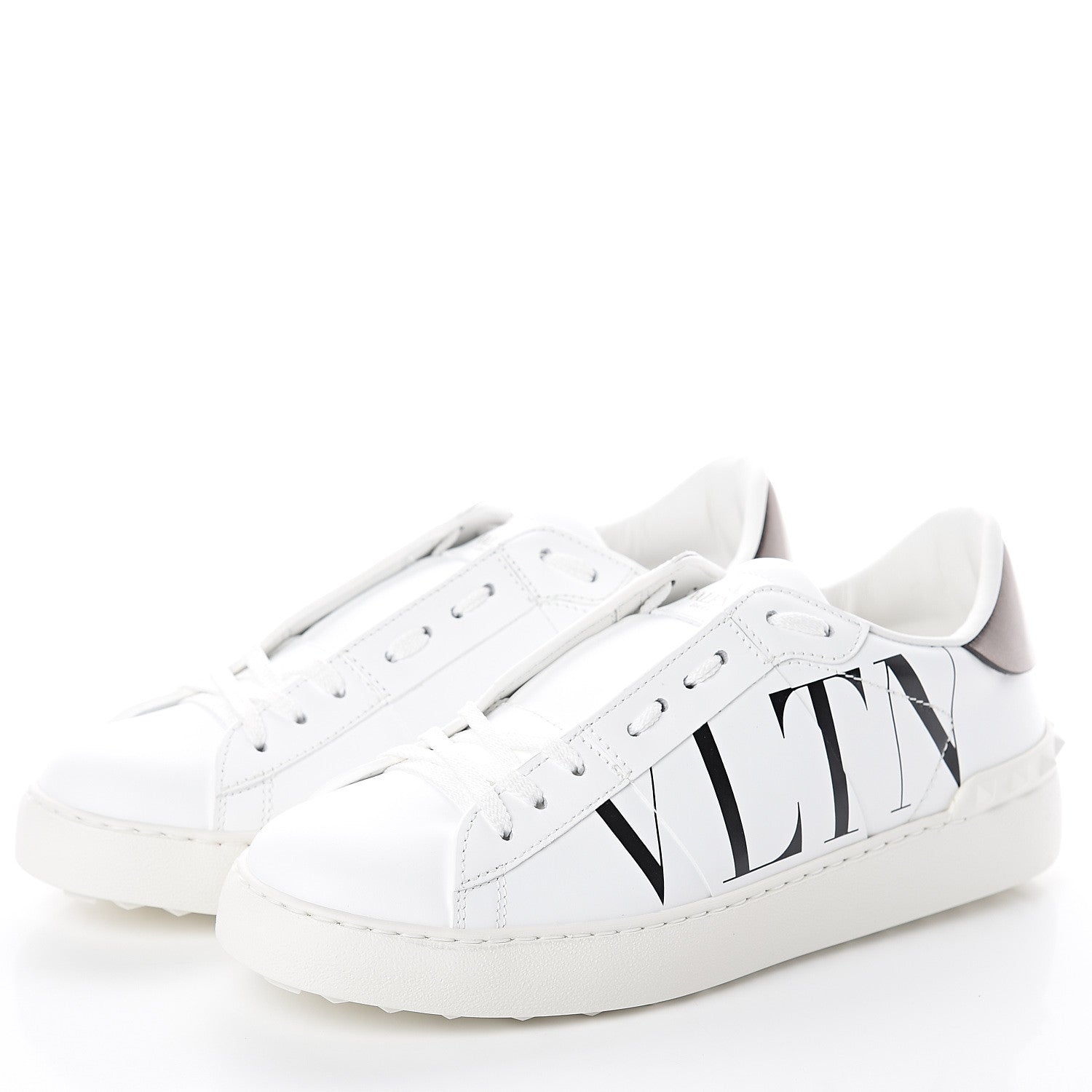 Valentino Garavani Calfskin VLTN Rockstud Open Sneakers 38 White 3 of 7
