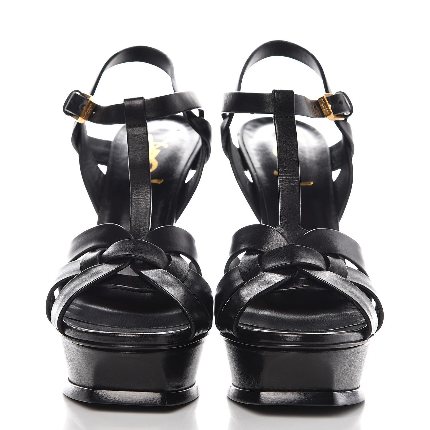 Calfskin Tribute 105 Platform Sandals 37.5 Black