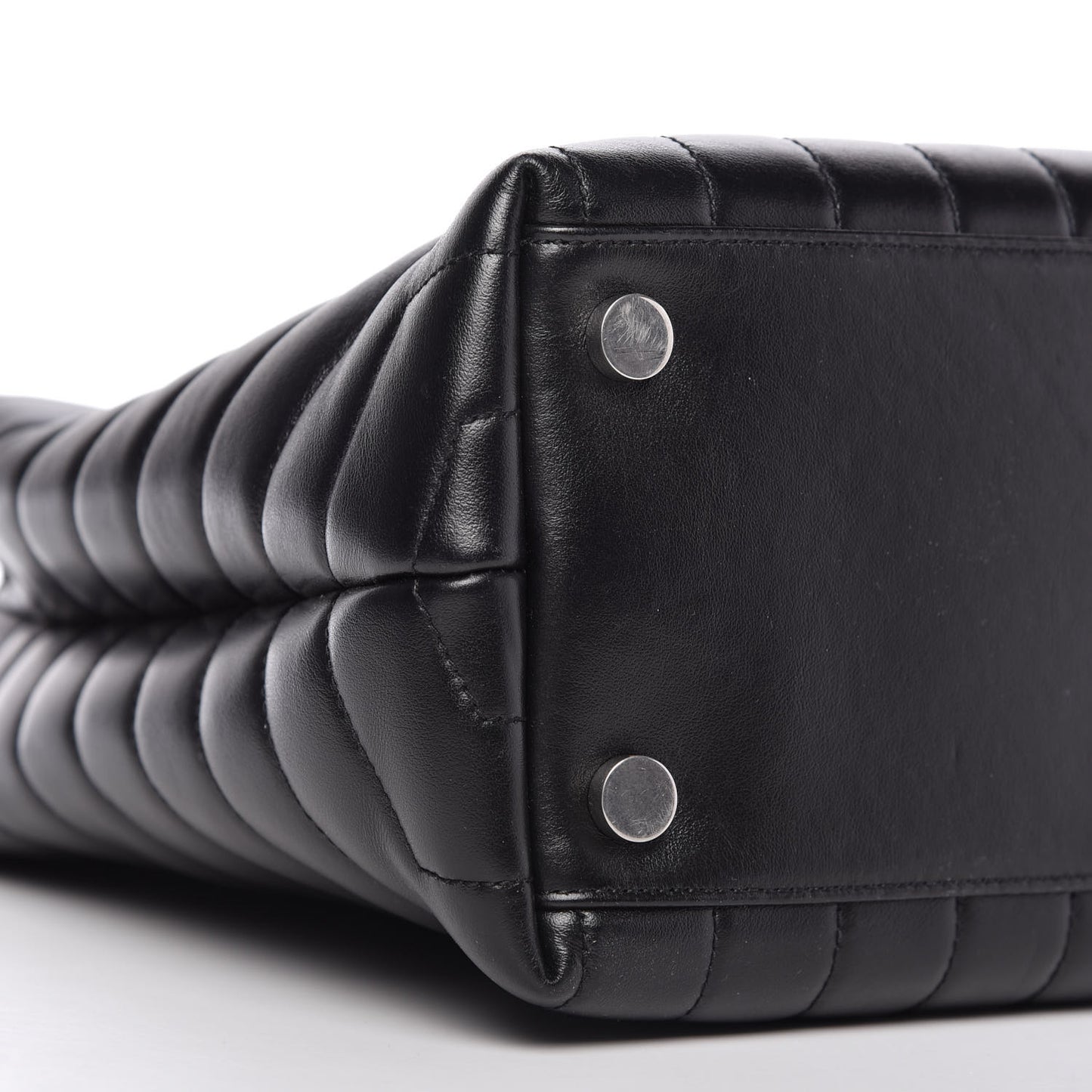 Calfskin Y Quilted Monogram Large Loulou Shopper Black