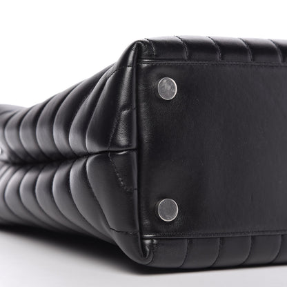 Saint Laurent Calfskin Y Quilted Monogram Large Loulou Shopper Black 6 of 10