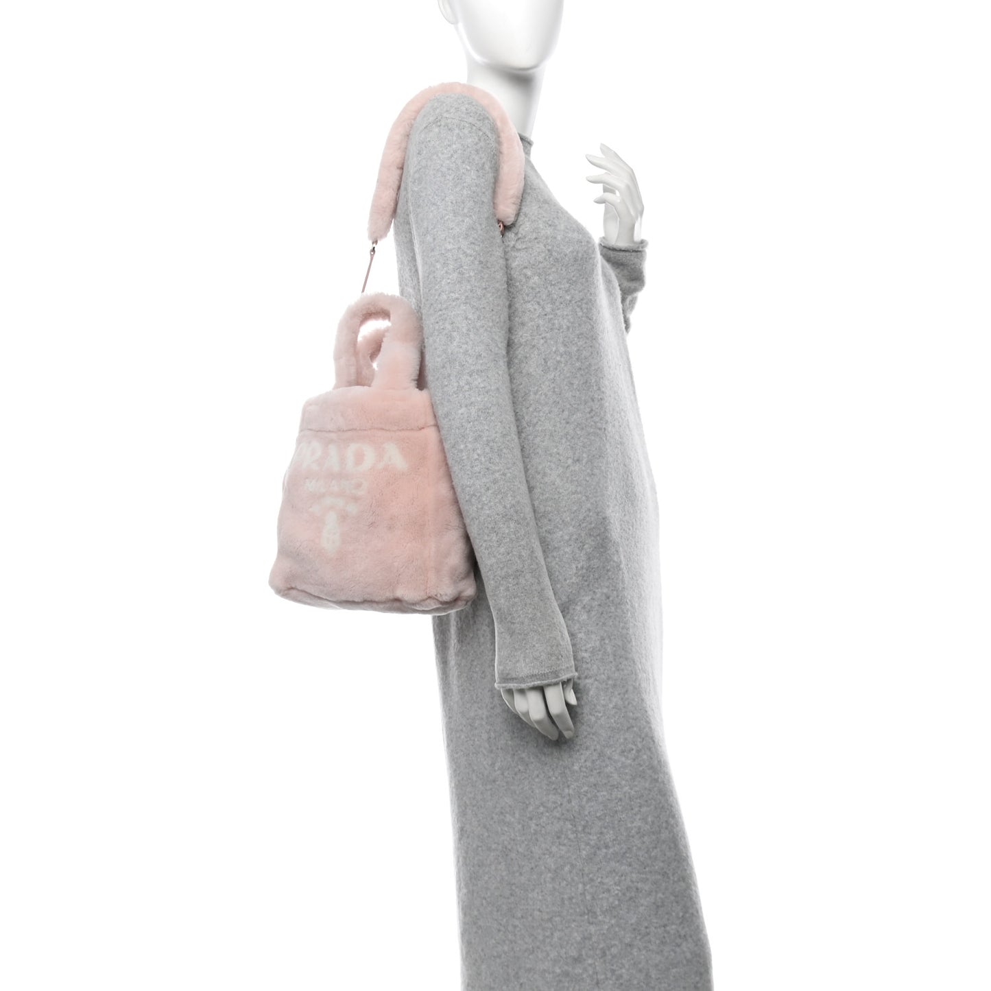 Shearling Logo Tote Bag Orchidea