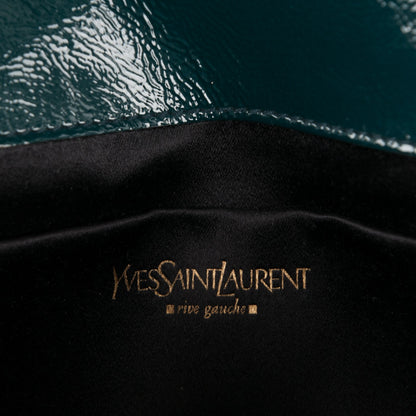 Saint Laurent Textured Patent Large Belle de Jour Clutch Green 6 of 7