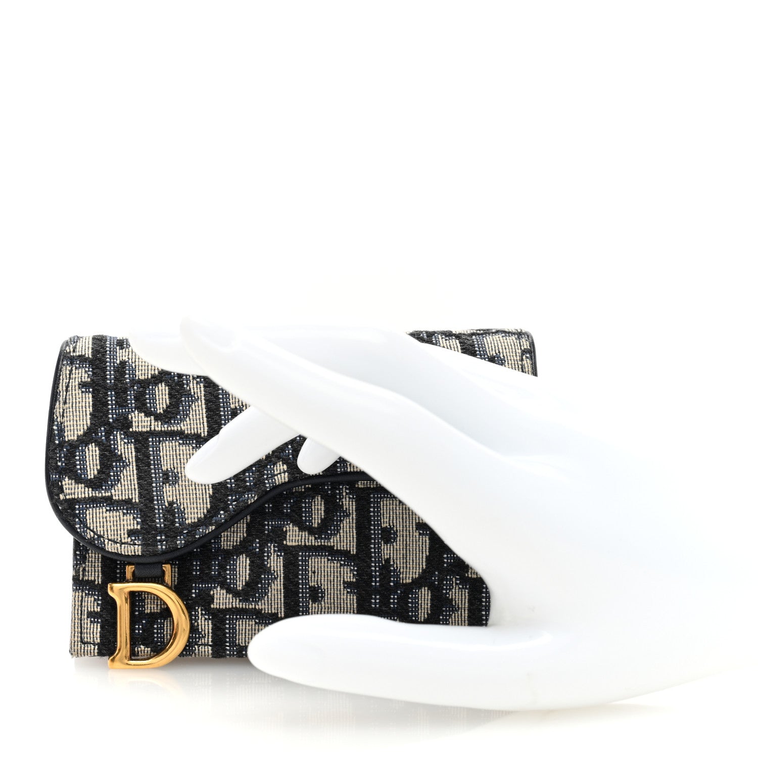 Christian Dior Oblique Saddle Card Holder Blue 2 of 7