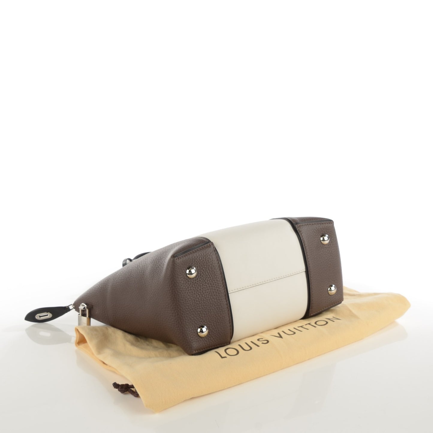Taurillon Cuir Bi-Color Soft Lockit PM White