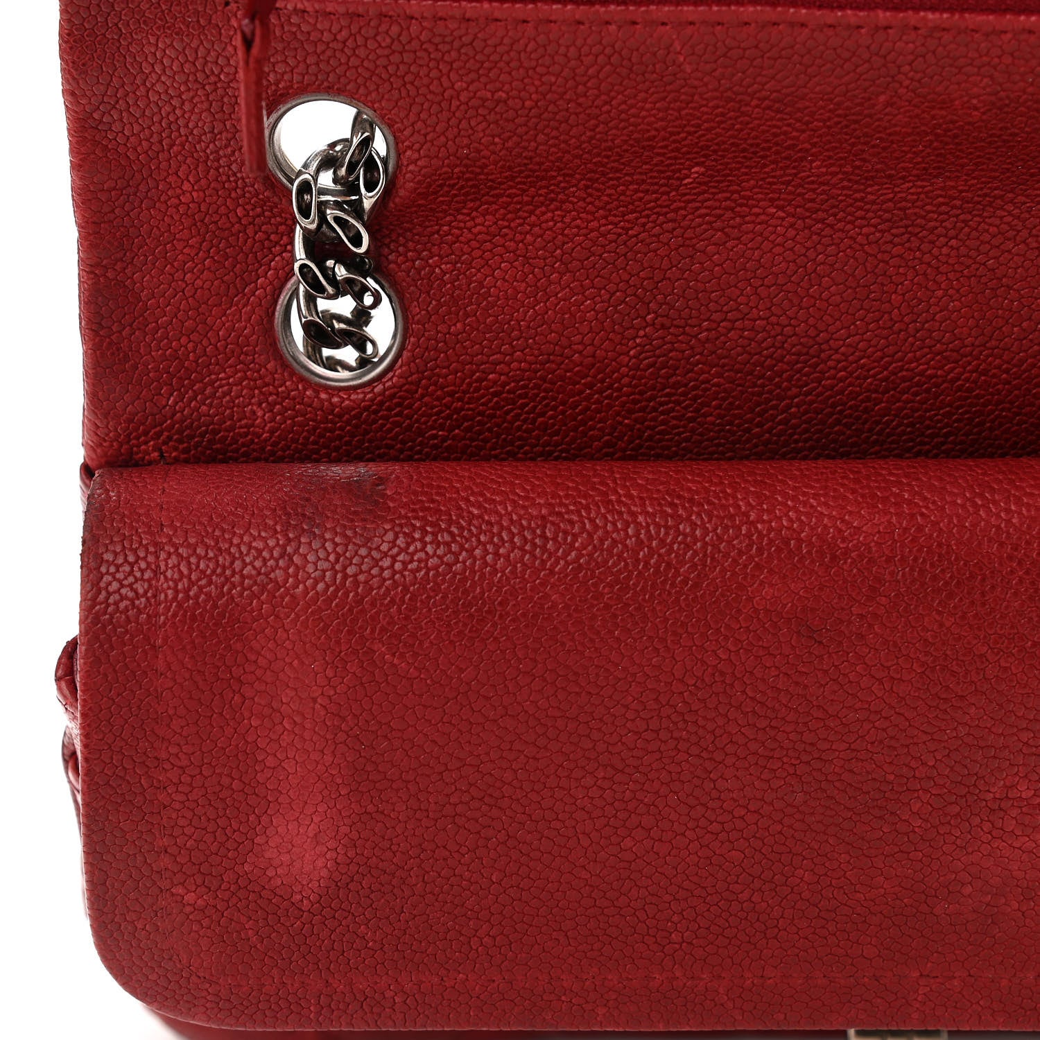 Chanel Washed Caviar Quilted 2.55 Reissue 225 Bijoux Chain Flap Red 12 of 13