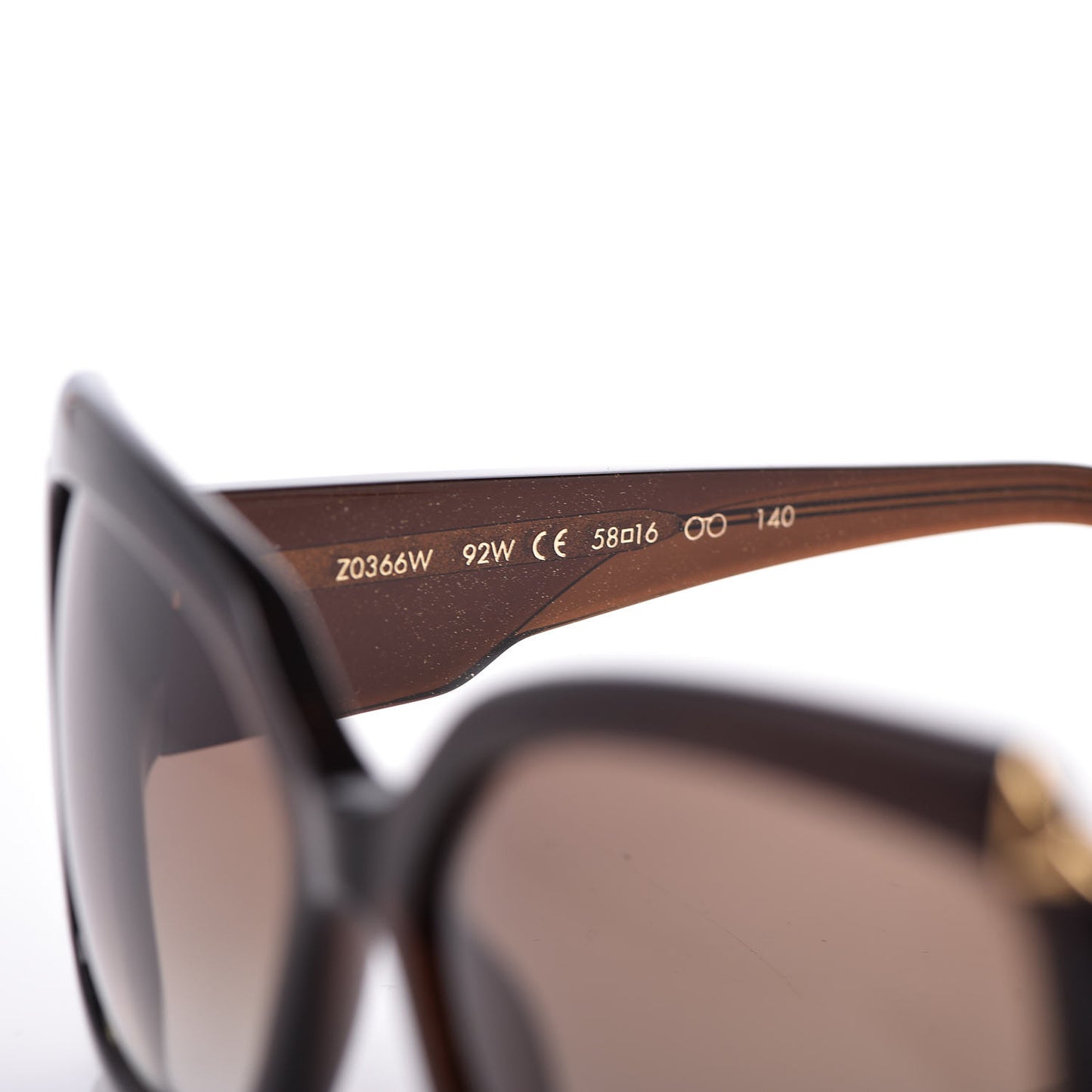 Hortensia Square Sunglasses Z0366W Brown Glitter