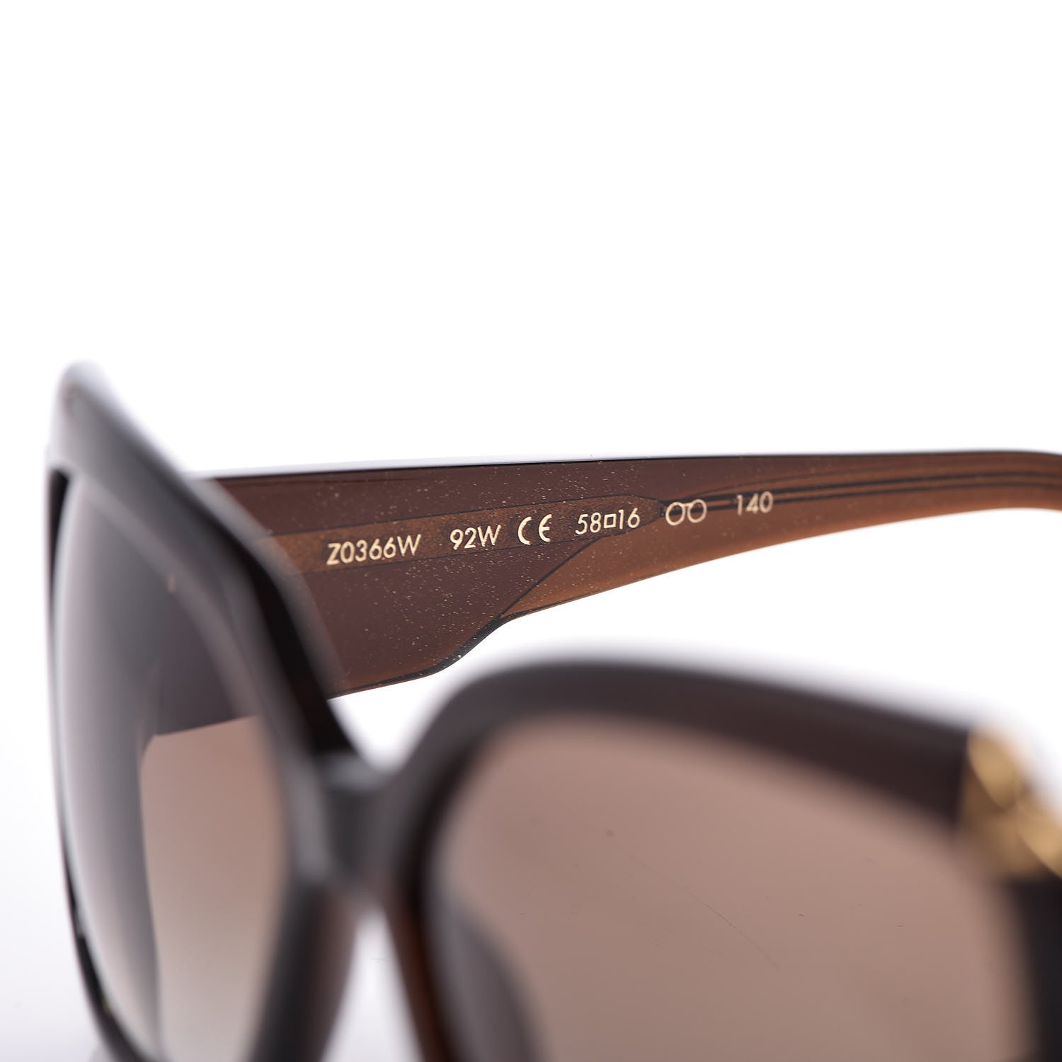 Louis Vuitton Hortensia Square Sunglasses Z0366W Brown Glitter 10 of 11