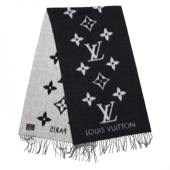 Cashmere Monogram Reykjavik Scarf Black