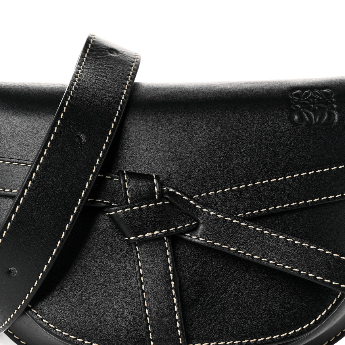 Calfskin Mini Gate Belt Bag Black