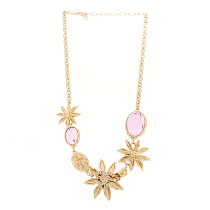 Chanel Resin Crystal CC Fruit Pendant Necklace Gold Pink 3 of 4