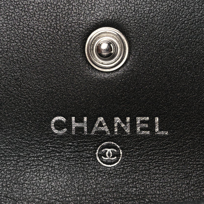 Chanel Goatskin Camellia Embossed Flap Card Holder Wallet Grey 6 of 9