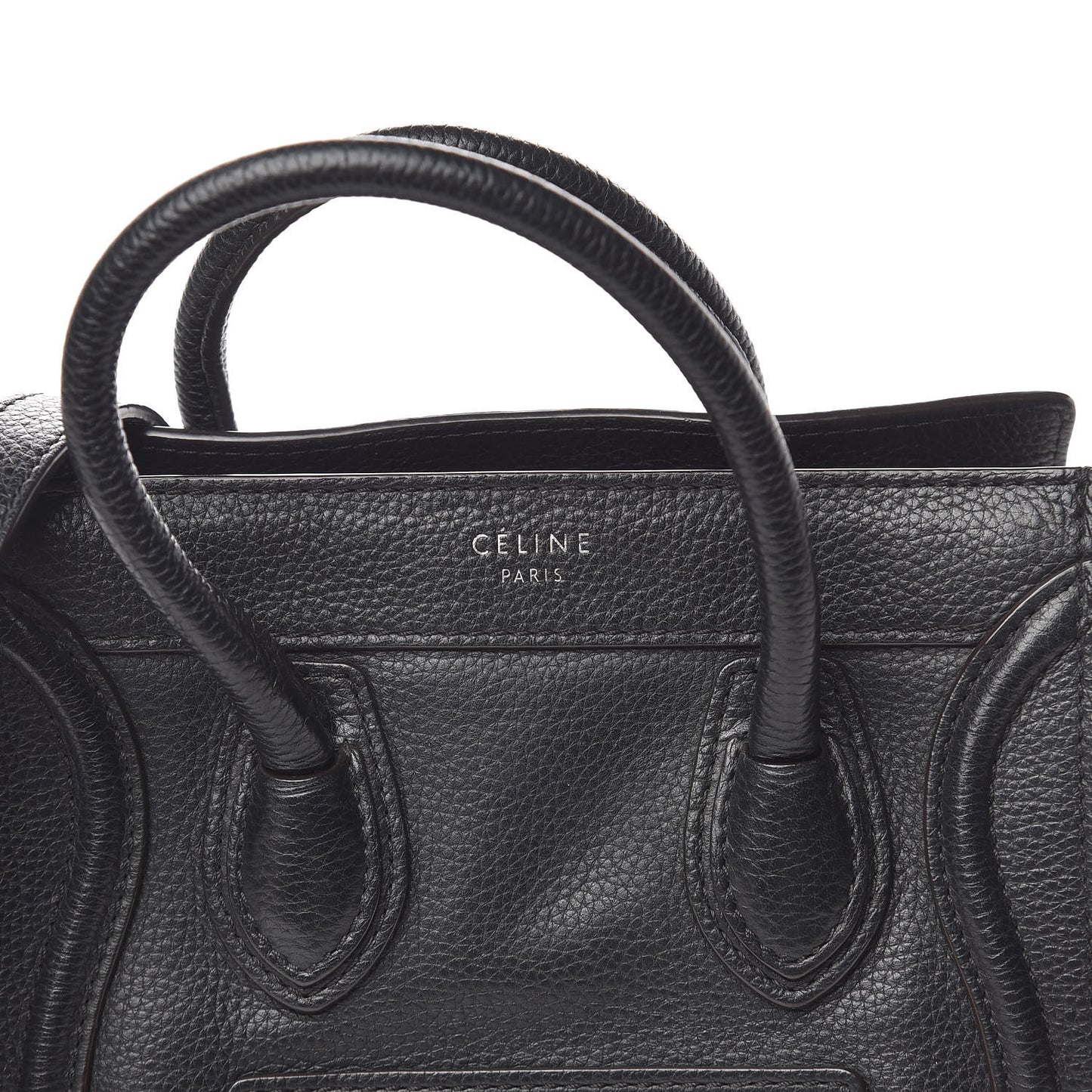 Drummed Calfskin Nano Luggage Black
