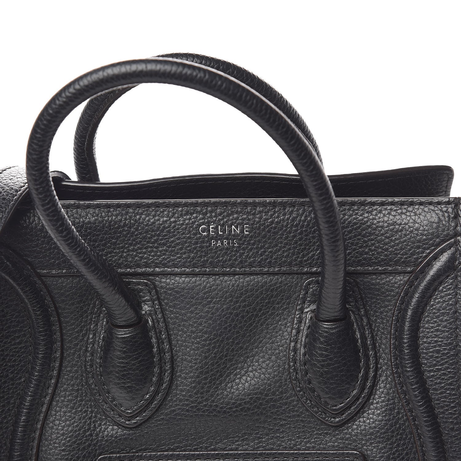 Celine Drummed Calfskin Nano Luggage Black 8 of 11