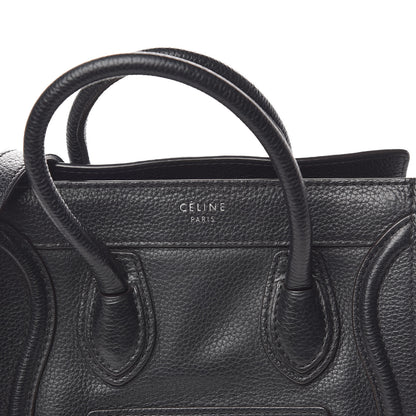 Celine Drummed Calfskin Nano Luggage Black 8 of 11