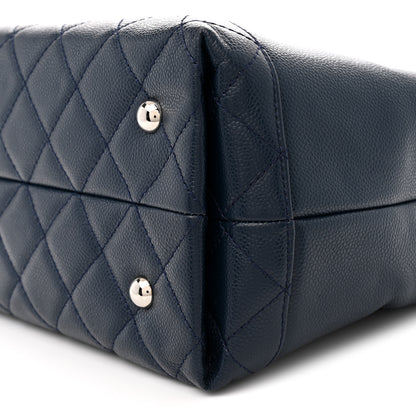 Chanel Soft Caviar CC Medium Top Handle Tote Navy Blue 10 of 11