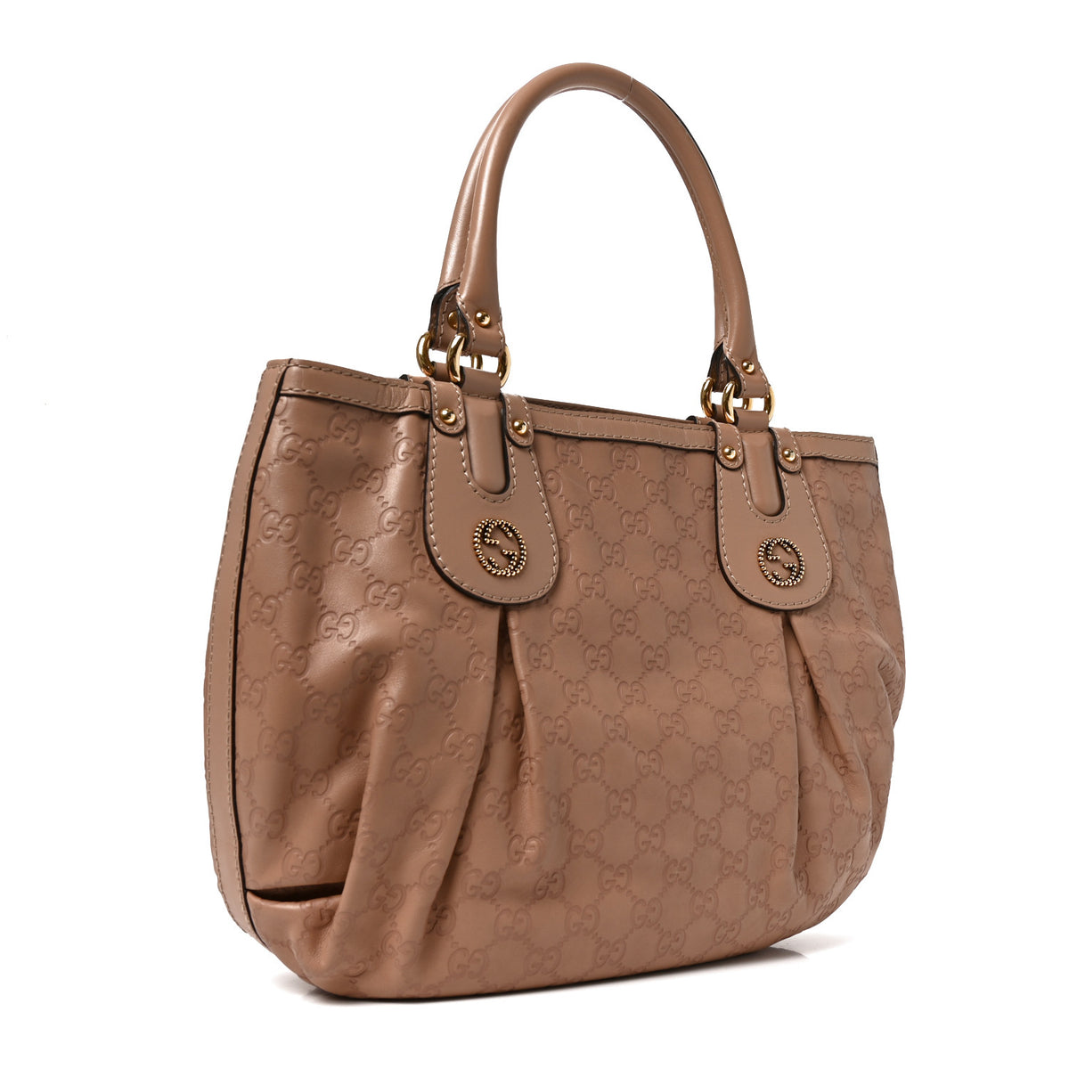 Guccissima Medium Scarlett Stud Tote Dusty Rose