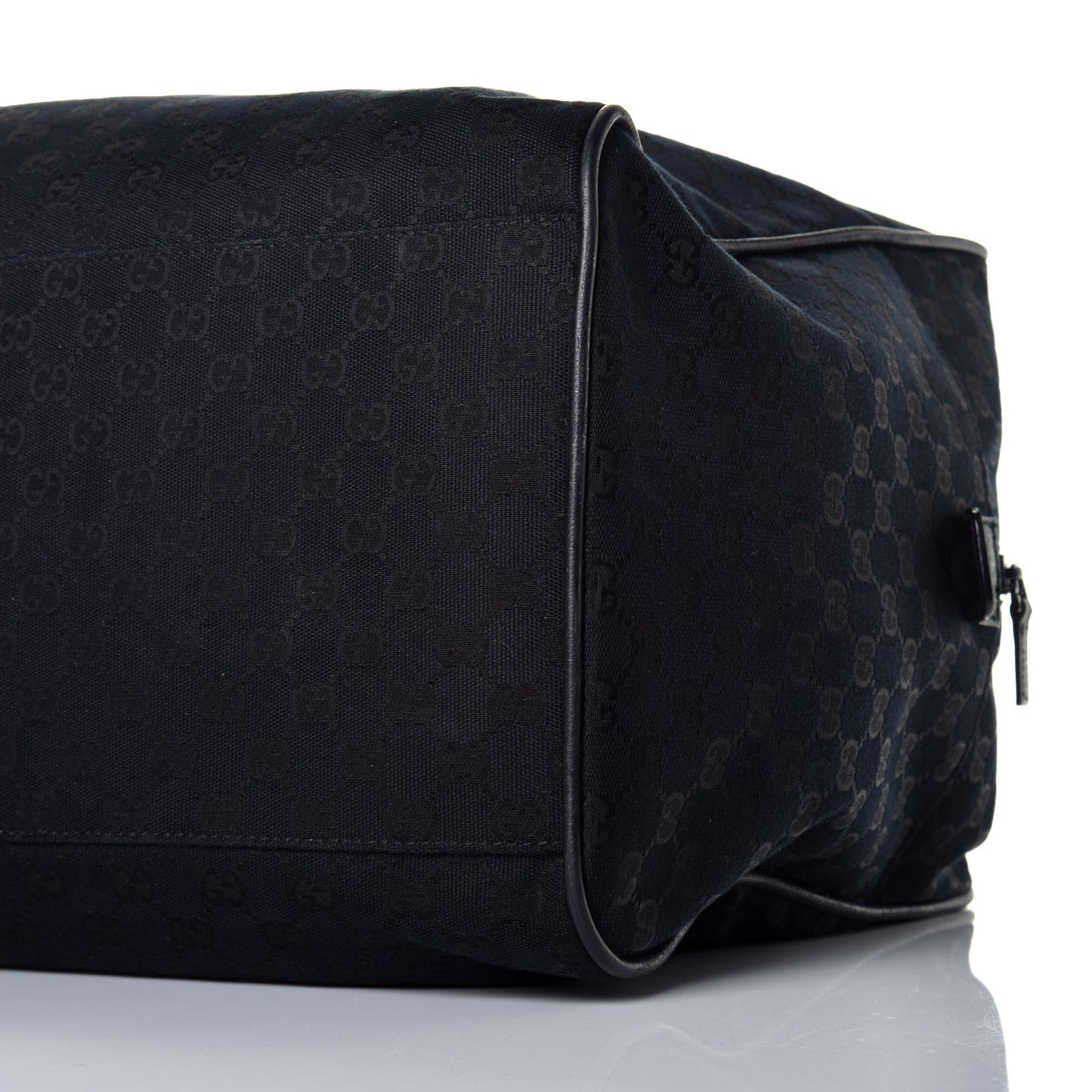 GG Monogram Web Large Collapsible Carry On Duffle Bag Black