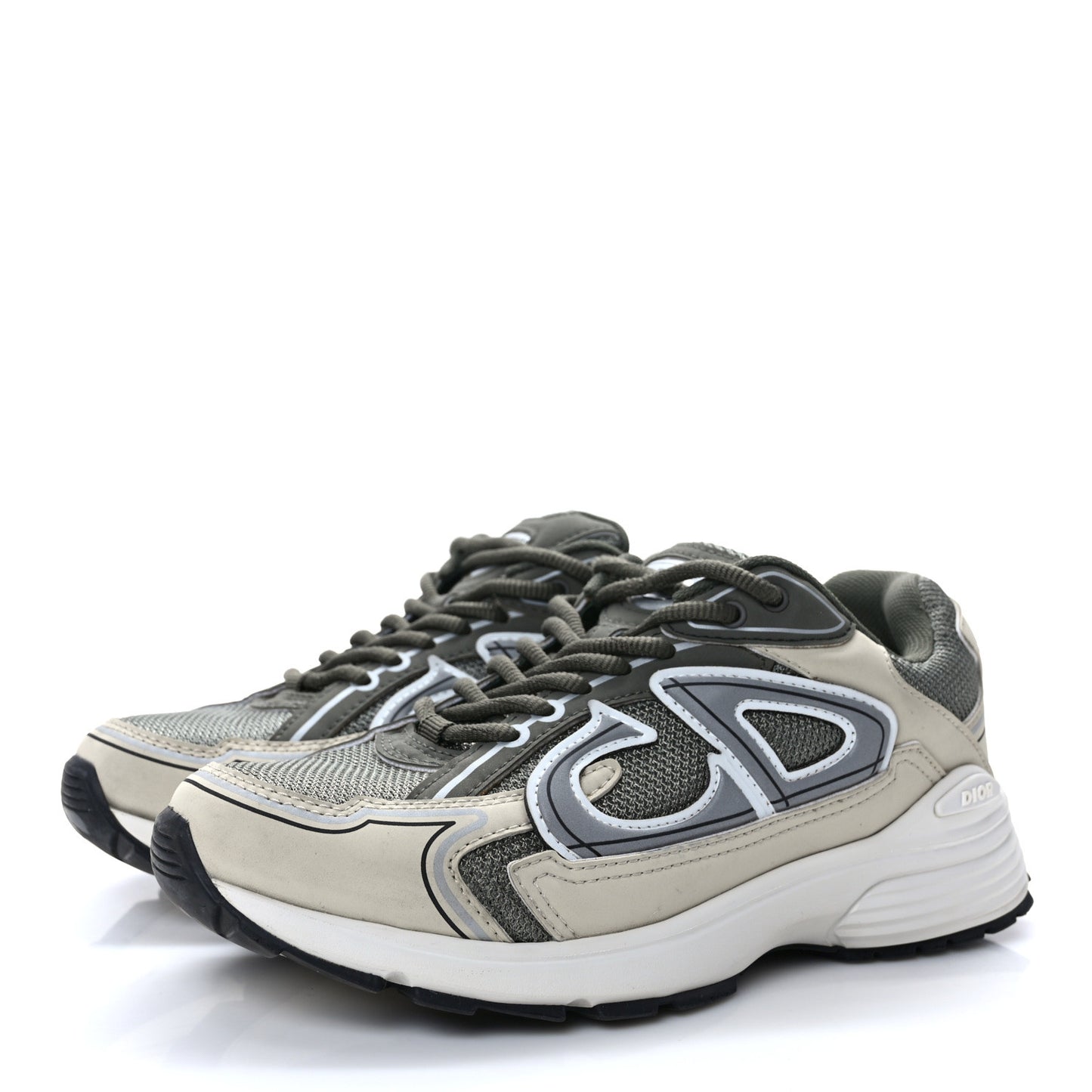 Technical Mesh Calfskin B30 Sneakers 36 Green Beige