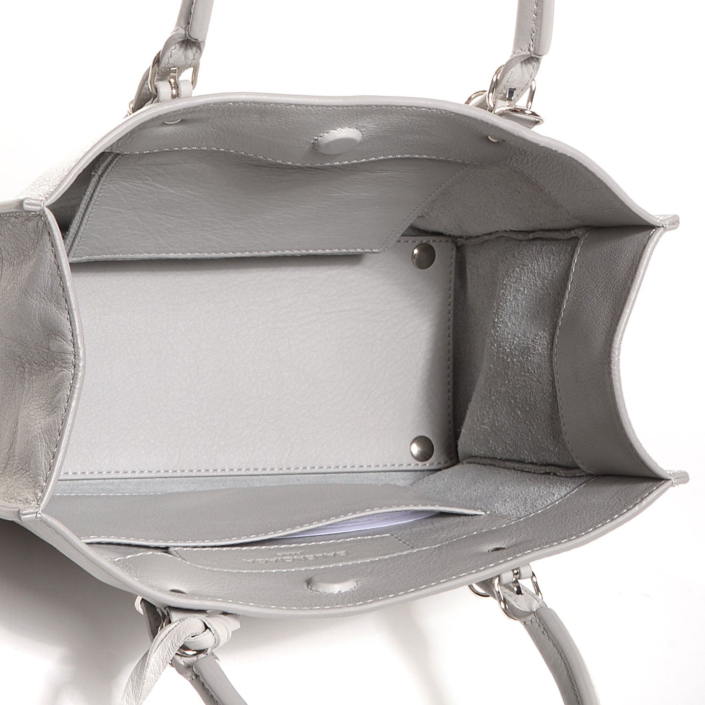 Calfskin Papier Mini A4 Tote Gris Glace
