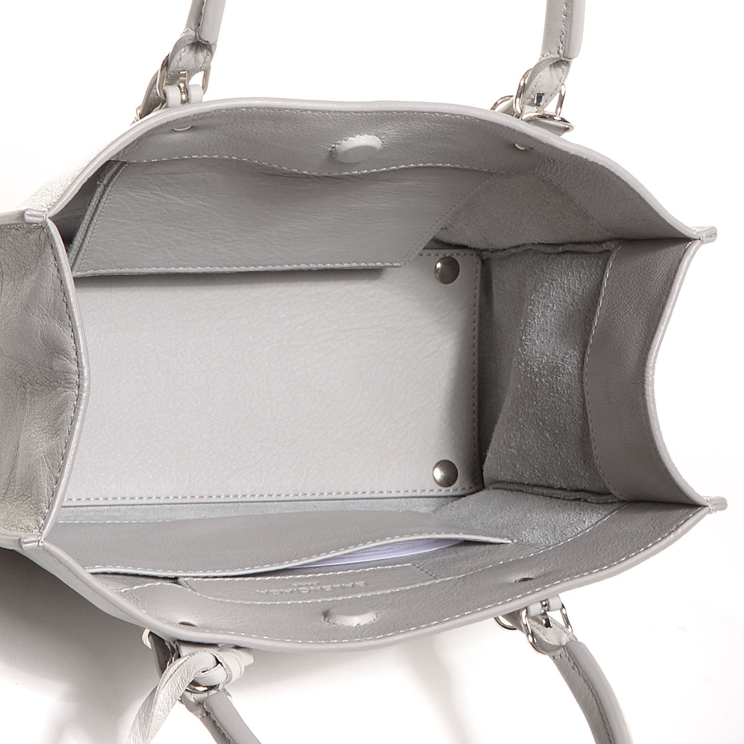 Balenciaga Calfskin Papier Mini A4 Tote Gris Glace 5 of 8