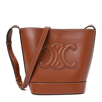 Celine Smooth Calfskin Small Cuir Triomphe Bucket Bag Tan 1 of 11