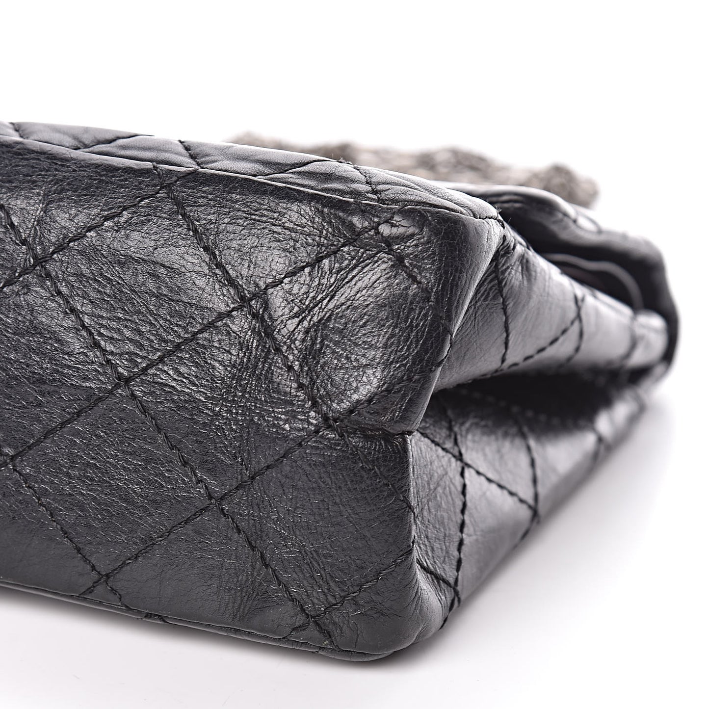 Aged Calfskin Quilted 2.55 Reissue 226 Flap Black