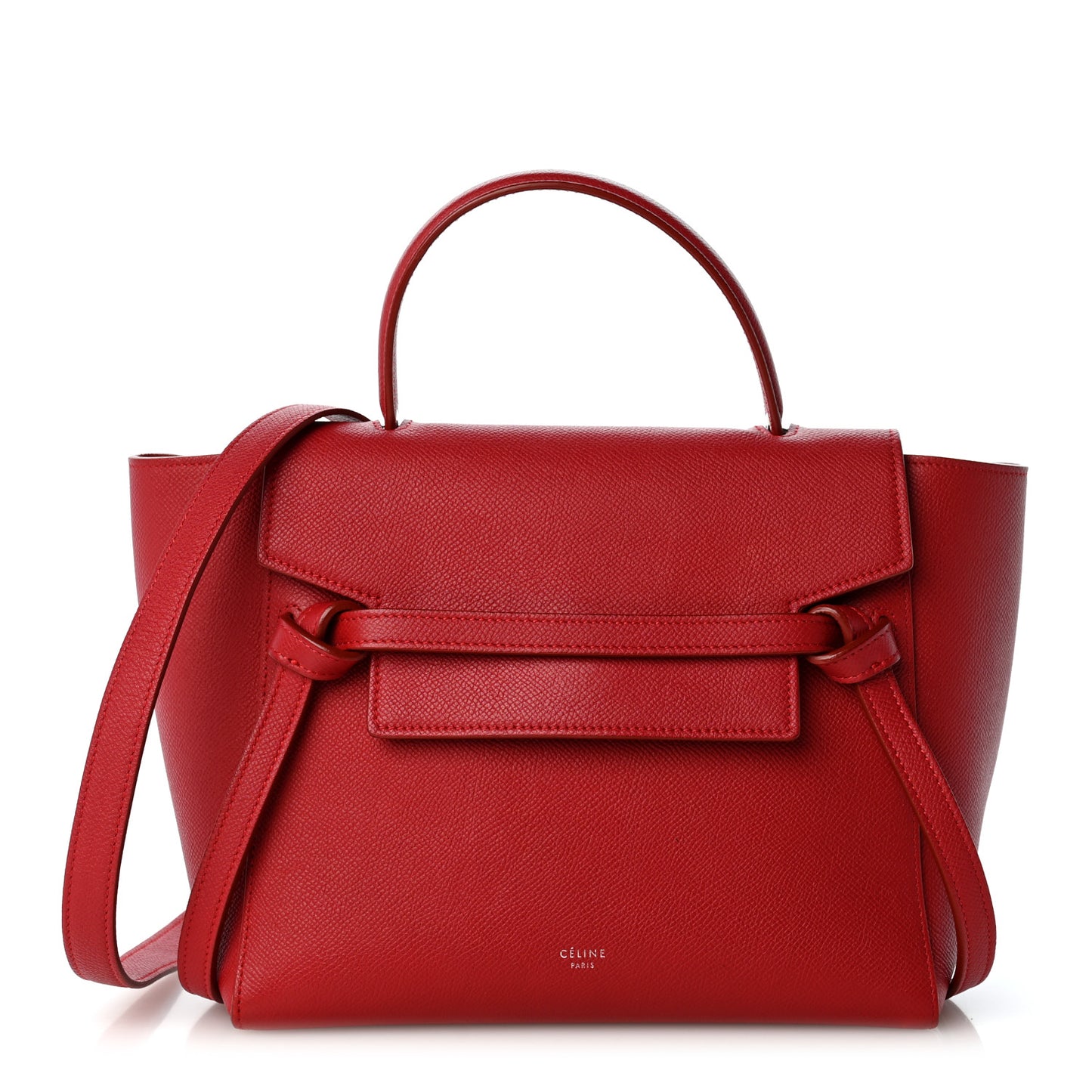 Baby Grained Calfskin Micro Belt Bag Coquelicot