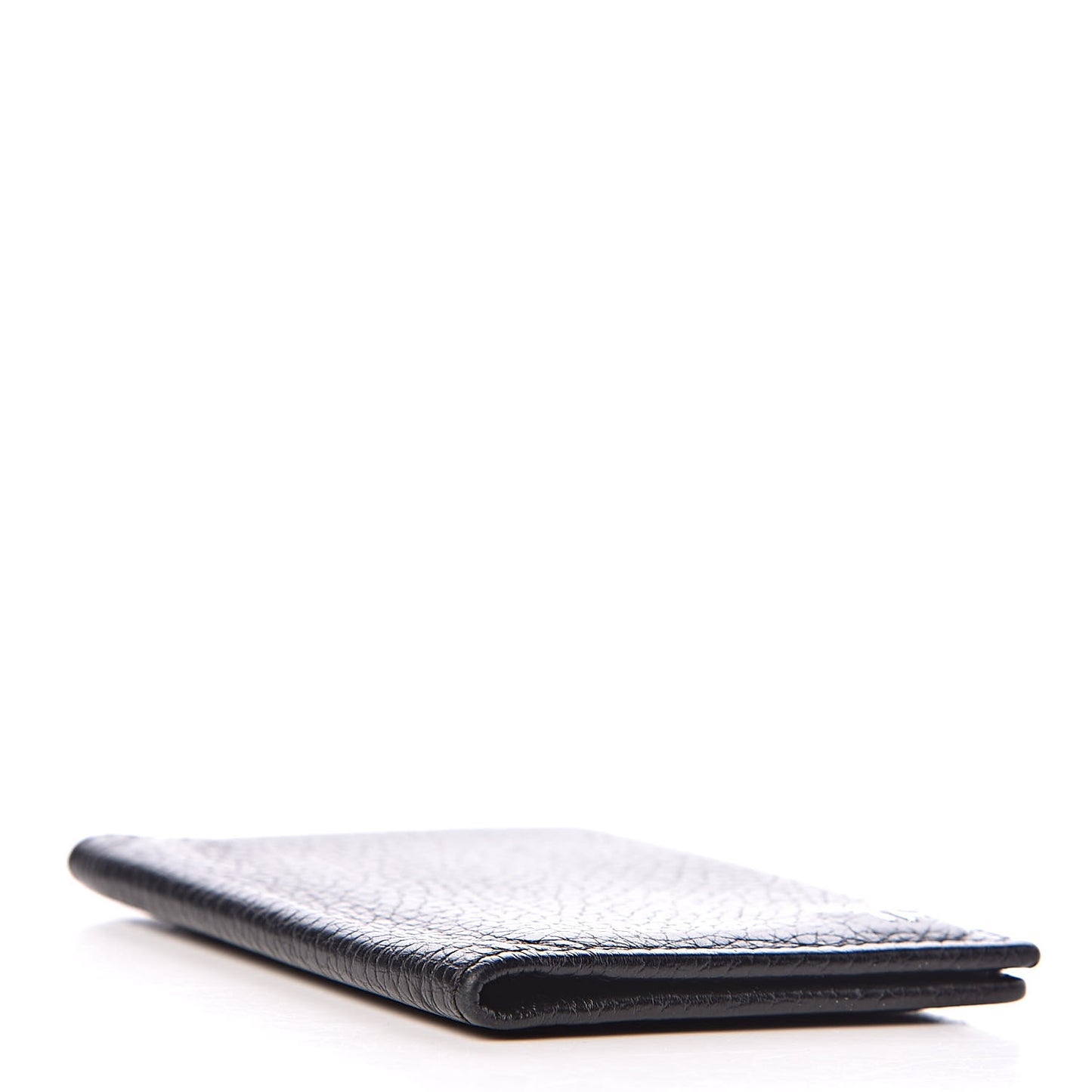 Grained Calfskin Bi-Fold Card Holder Black